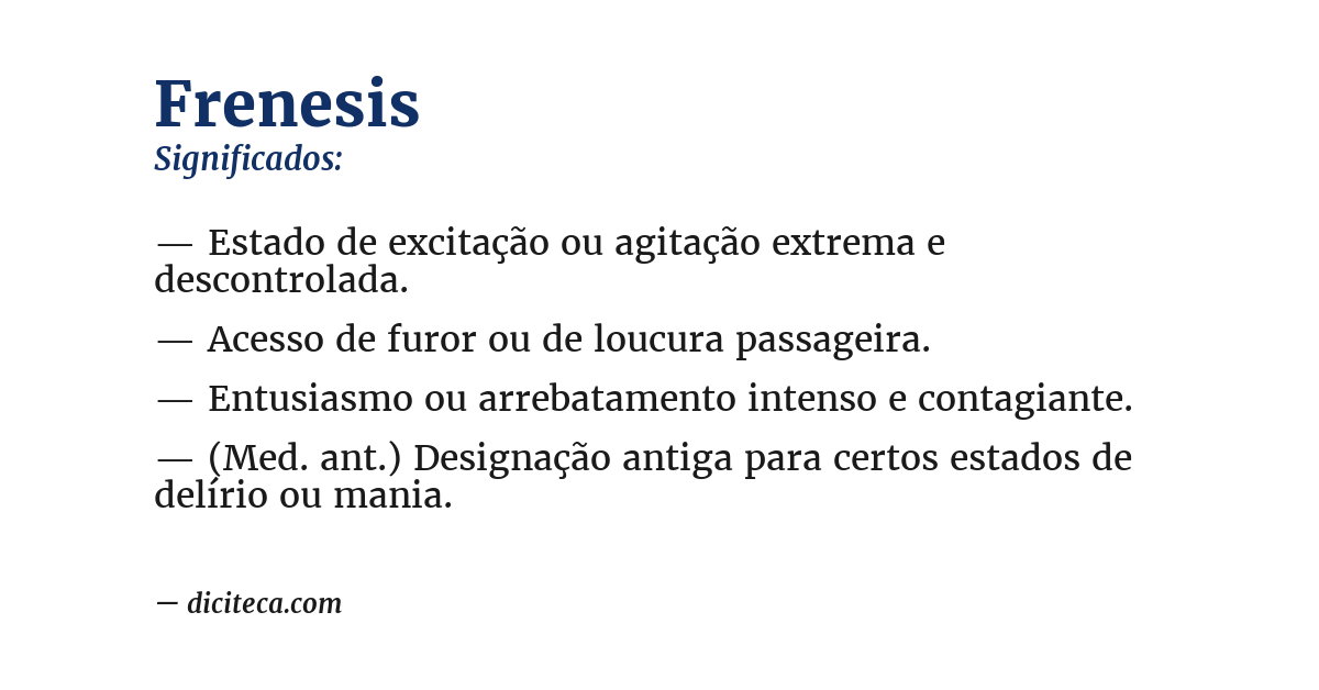 Significado de frenesis