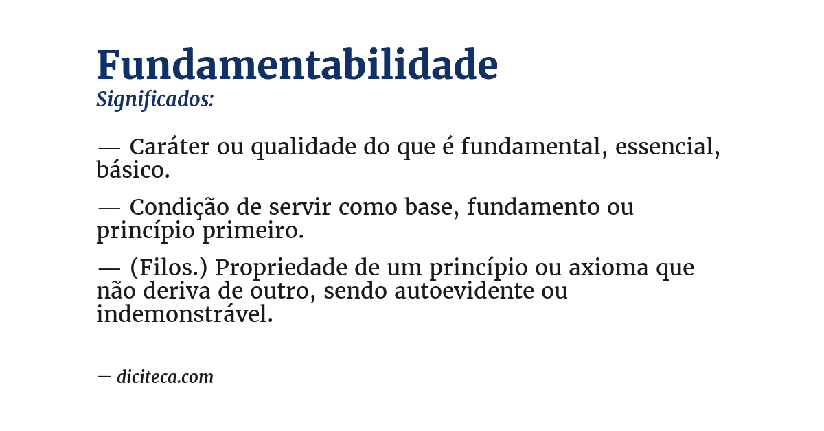 Significado de fundamentabilidade