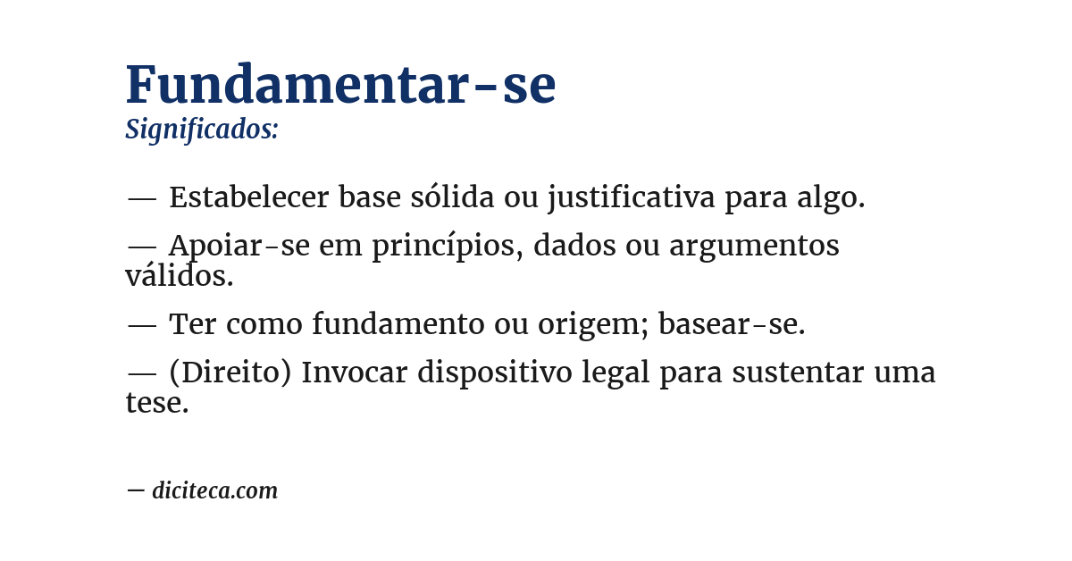 Significado de fundamentar-se