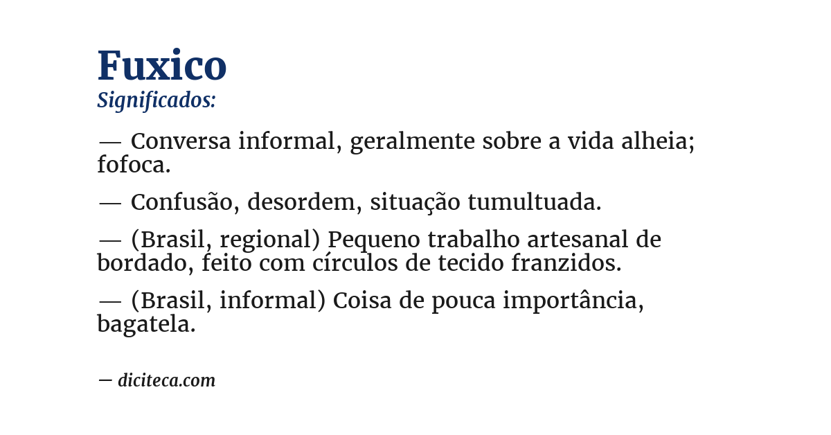 Significado de fuxico