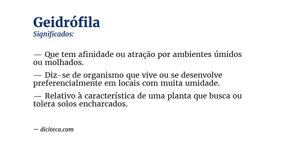 Significado de geidrófila