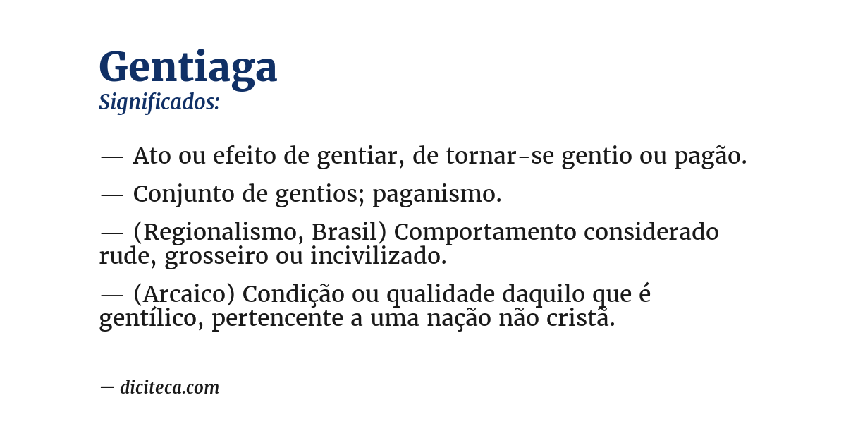 Significado de gentiaga