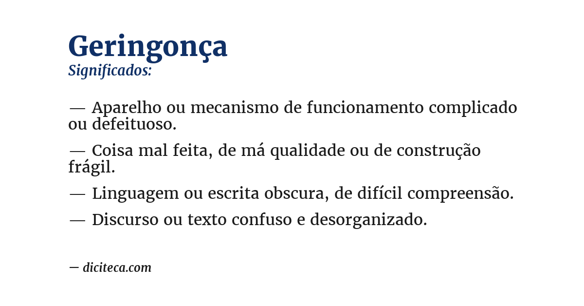 Significado de geringonça