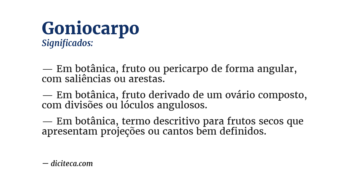 Significado de goniocarpo