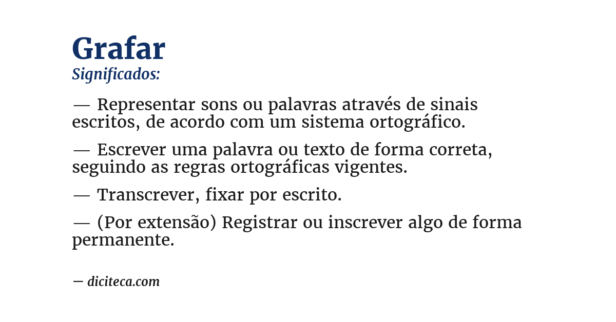 Significado de grafar