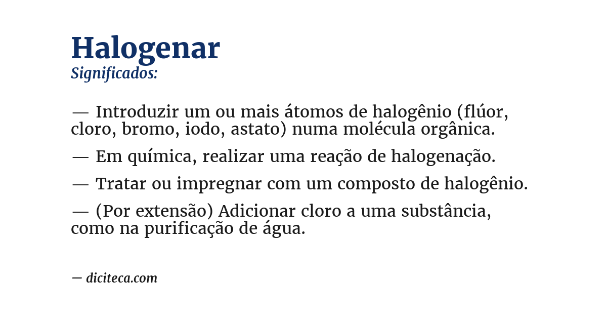 Significado de halogenar
