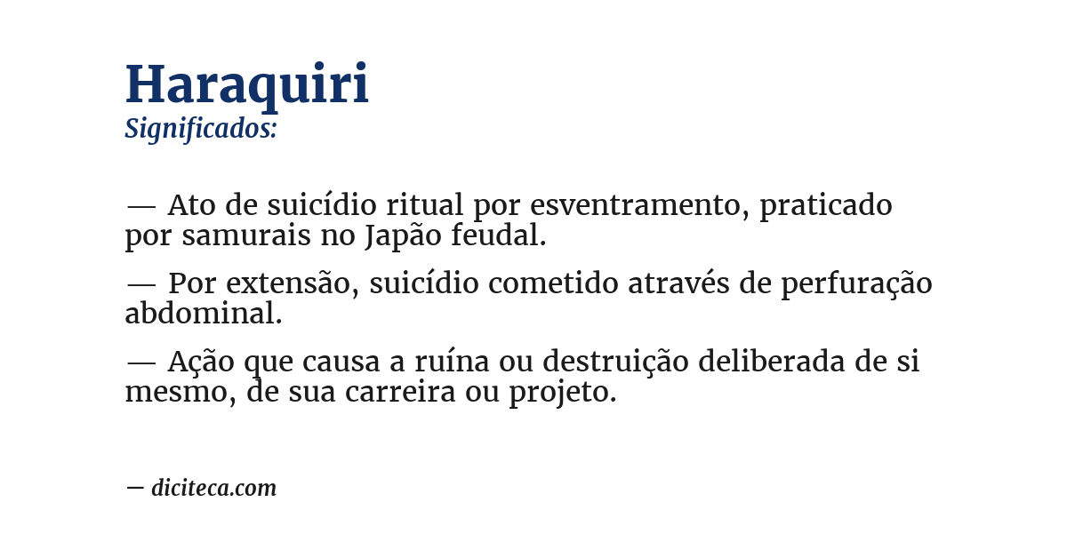 Significado de haraquiri