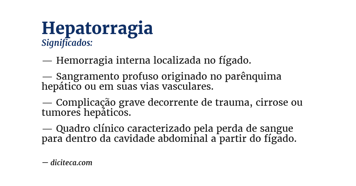 Significado de hepatorragia