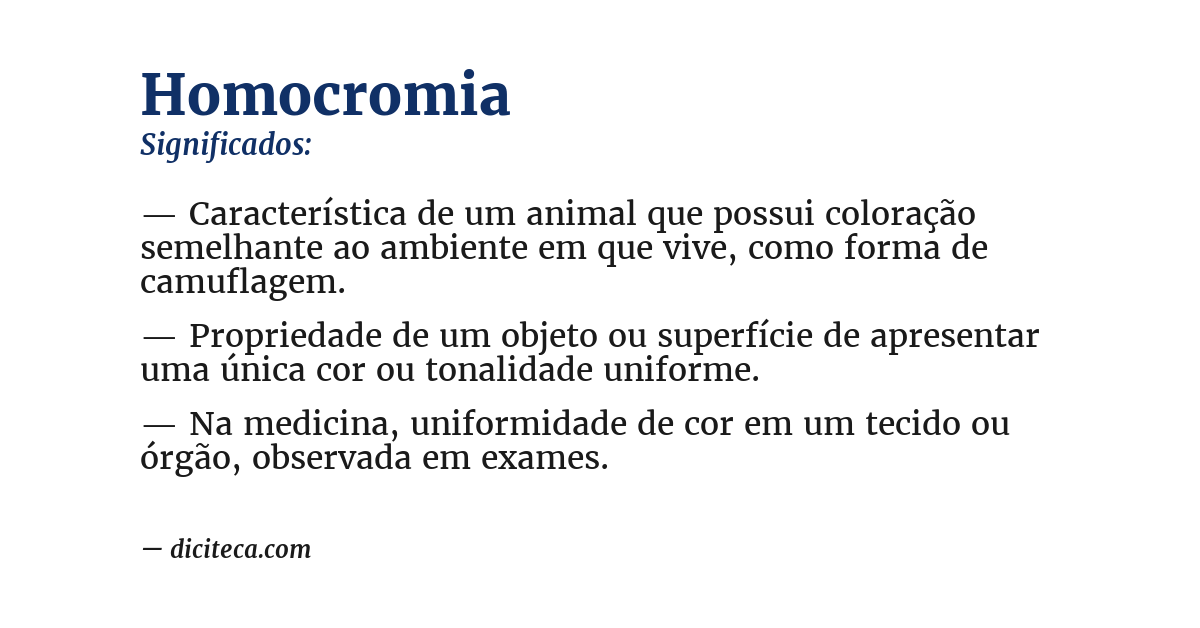 Significado de homocromia