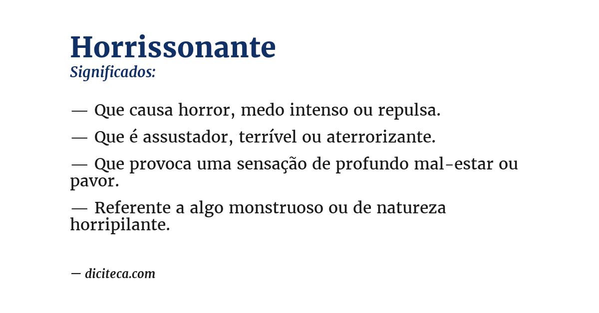 Significado de horrissonante