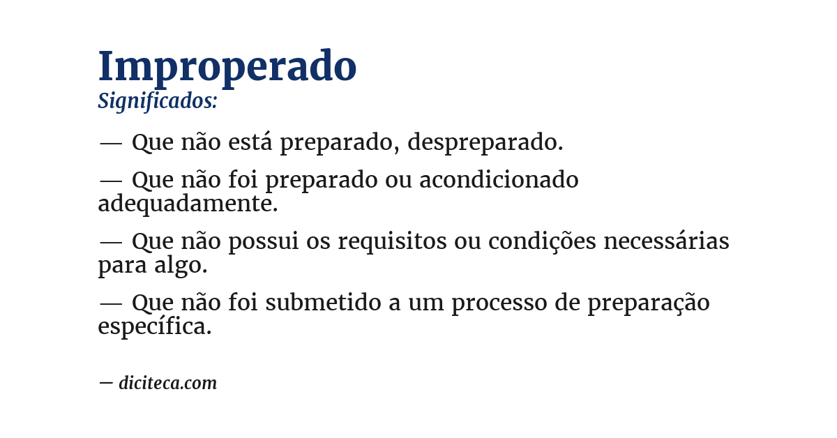 Significado de improperado