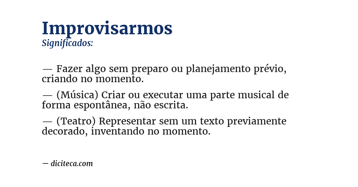 Significado de improvisarmos
