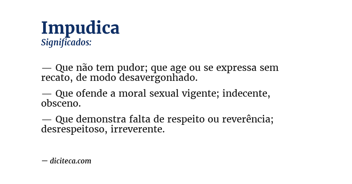 Significado de impudica