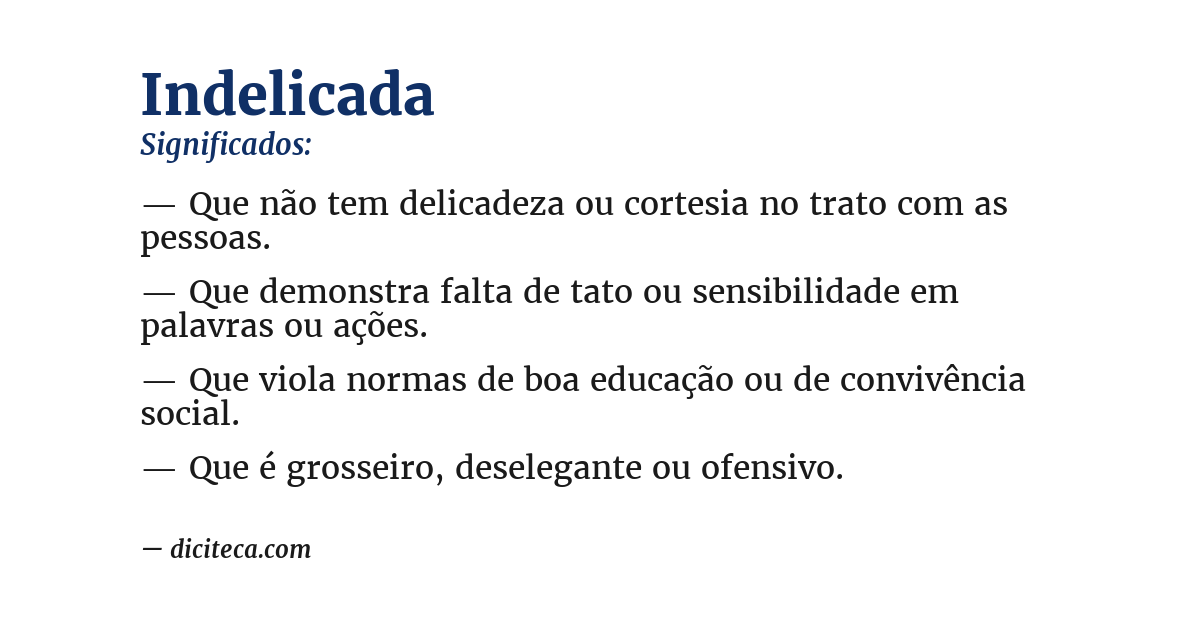 Significado de indelicada