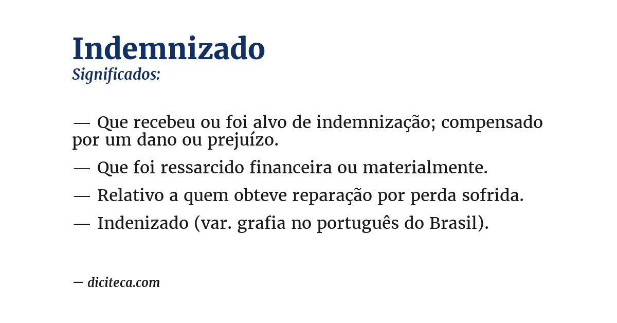 Significado de indemnizado