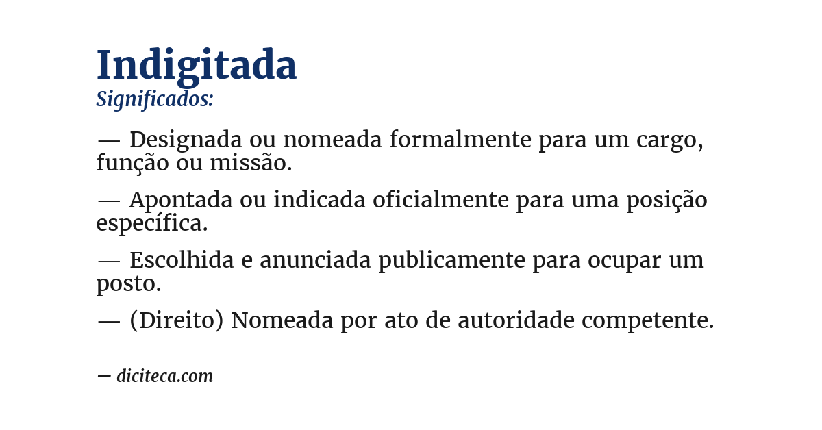 Significado de indigitada