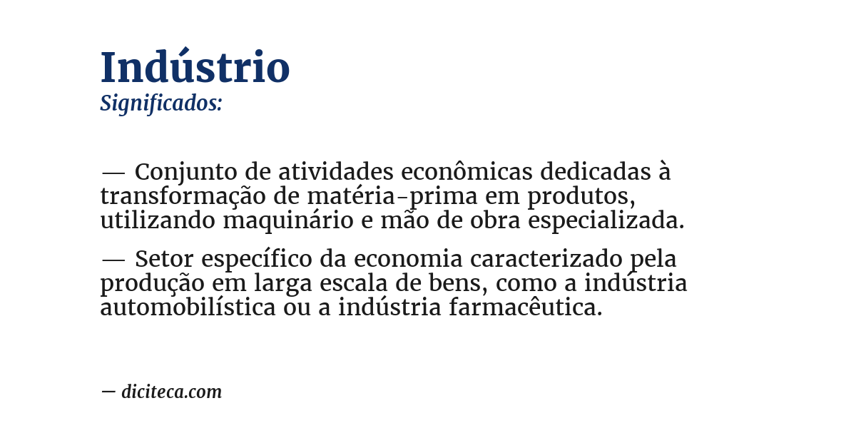 Significado de indústrio