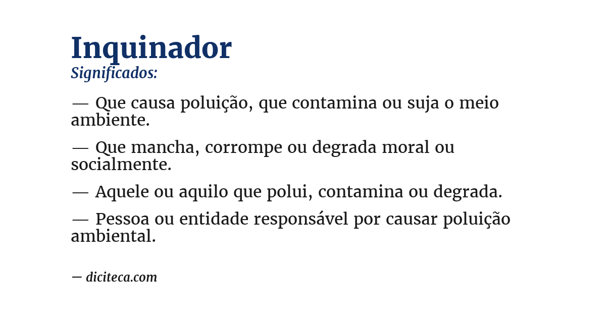 Significado de inquinador
