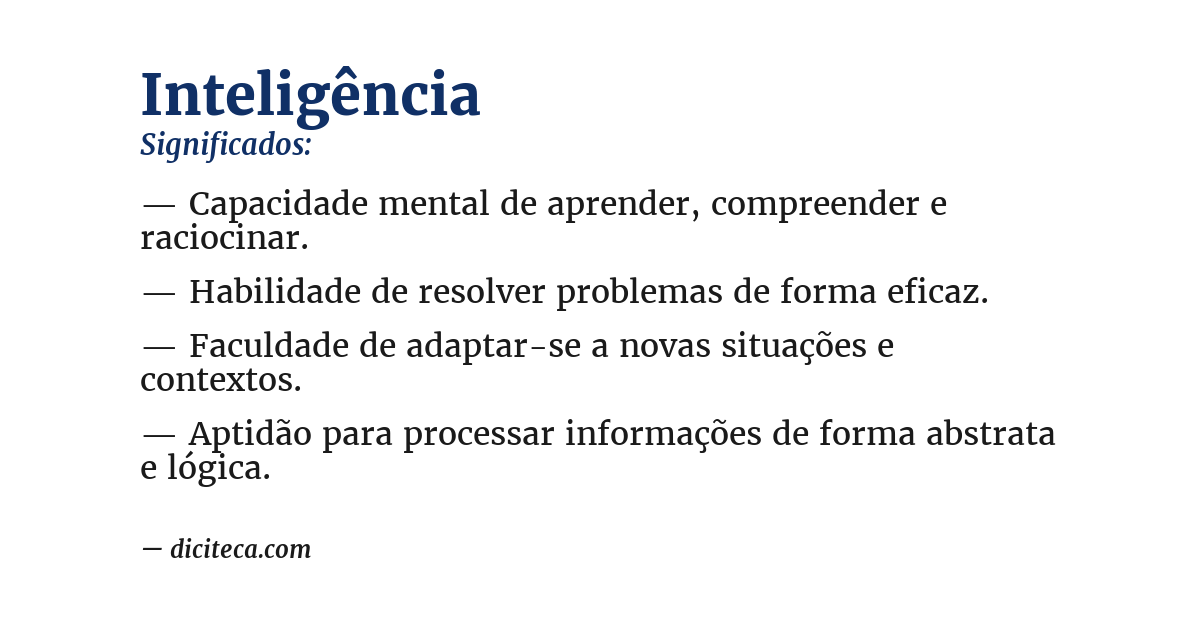 Significado de inteligência
