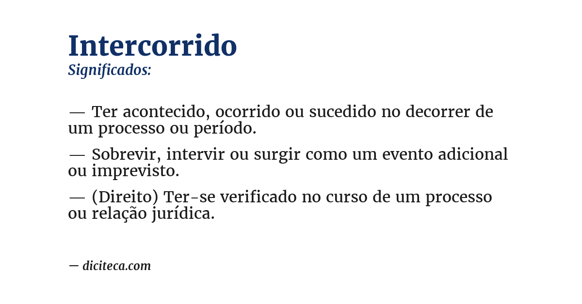 Significado de intercorrido