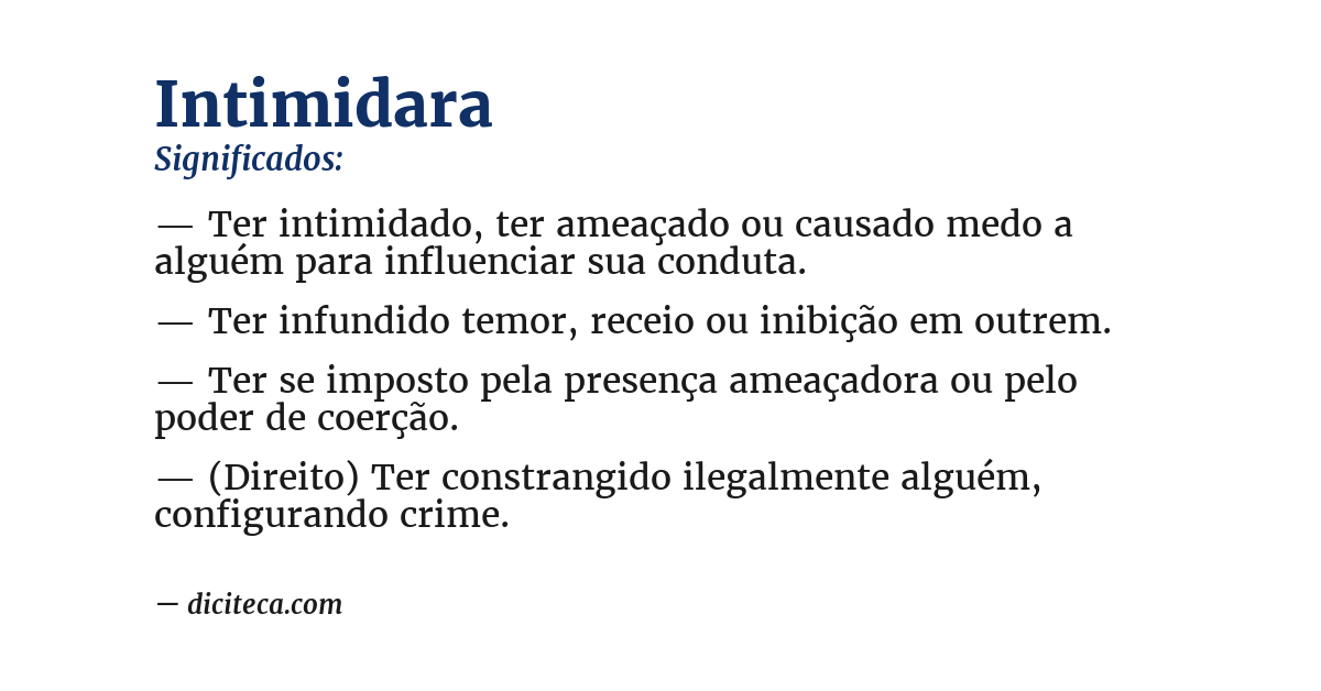 Significado de intimidara