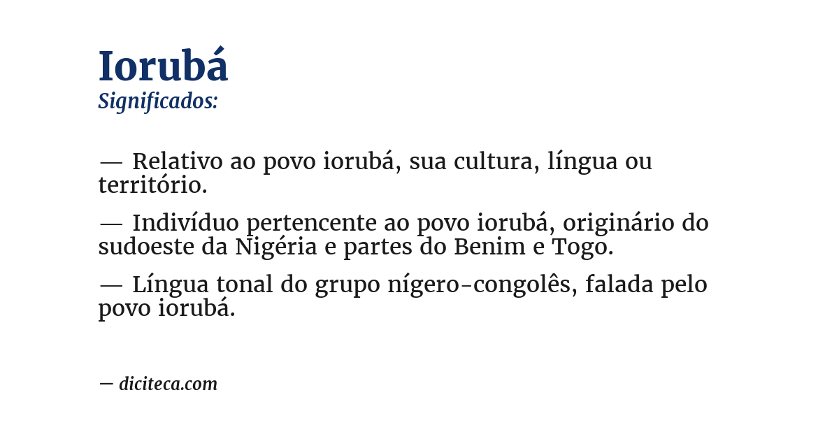 Significado de iorubá