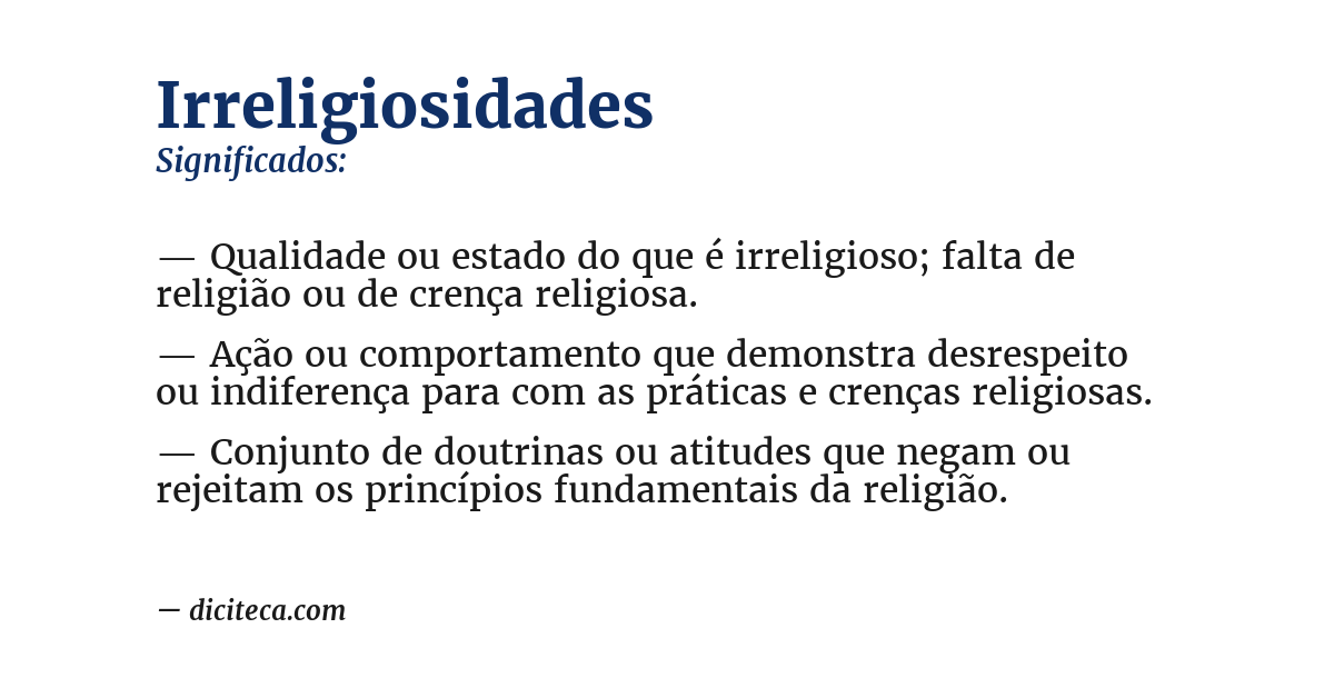 Significado de irreligiosidades