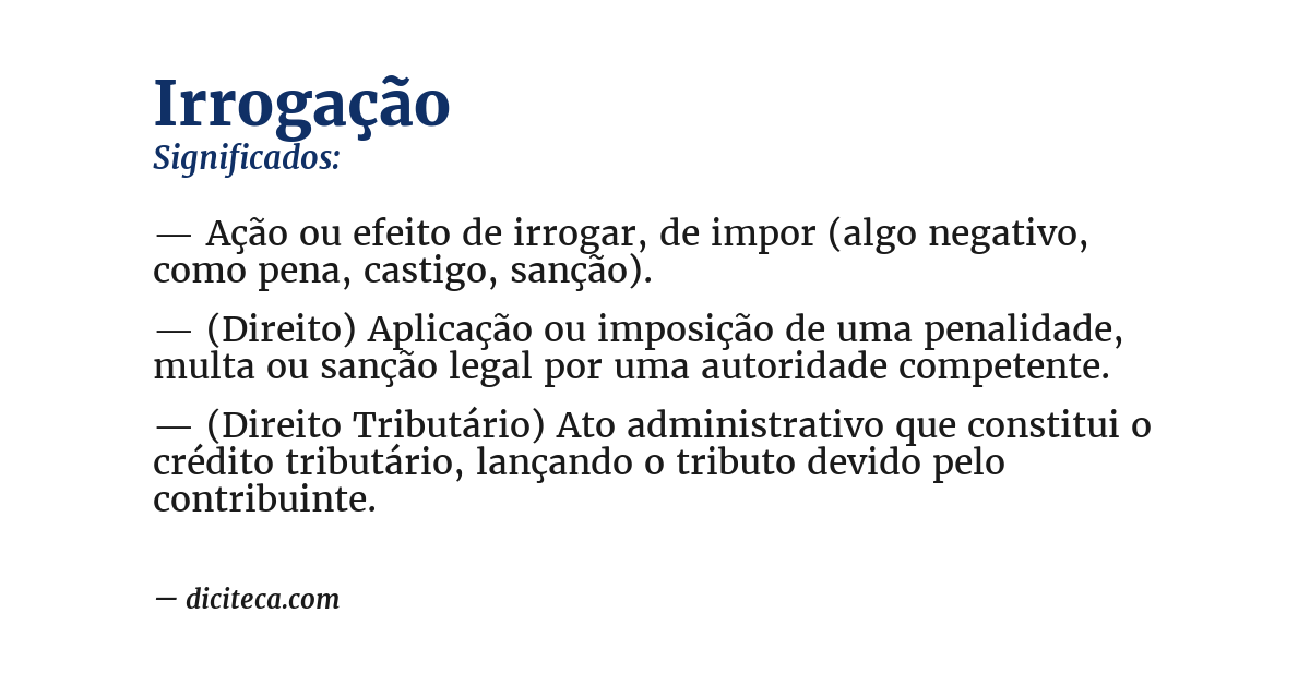 Significado de irrogação
