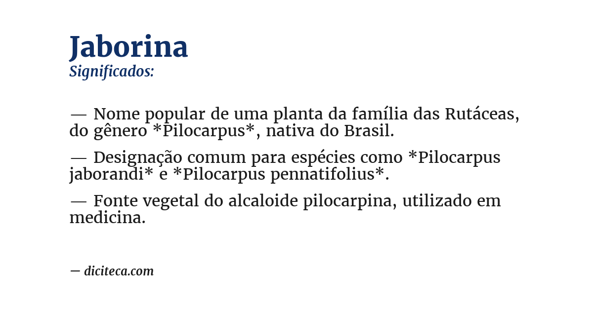 Significado de jaborina
