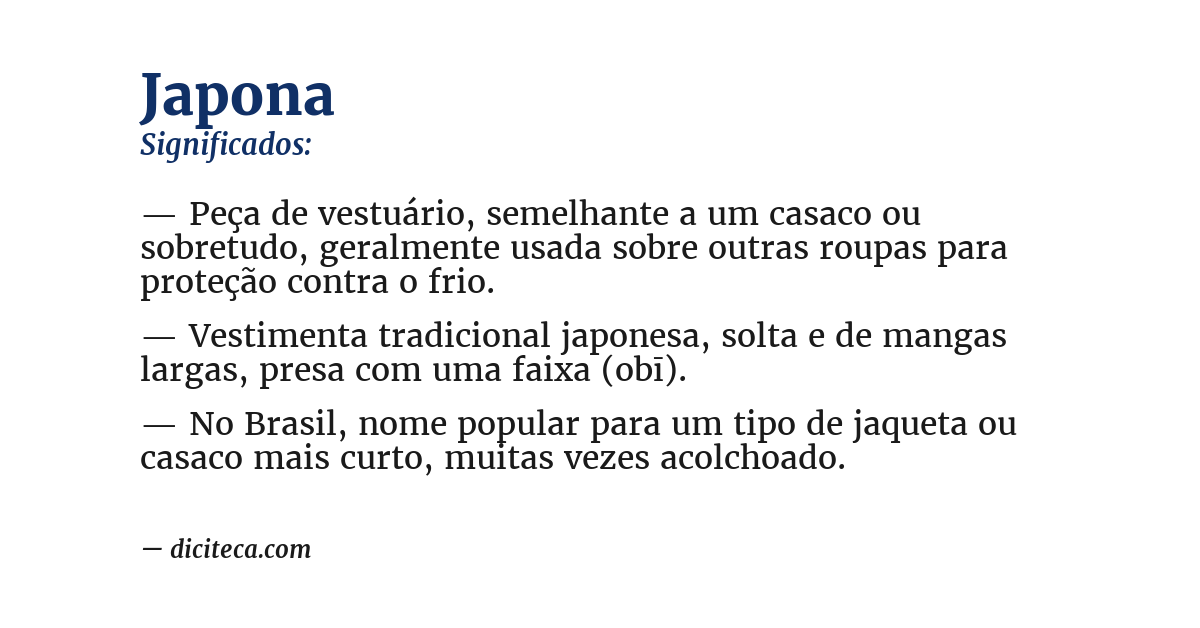 Significado de japona