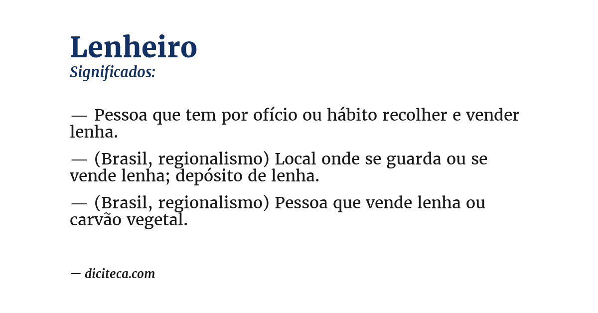 Significado de lenheiro