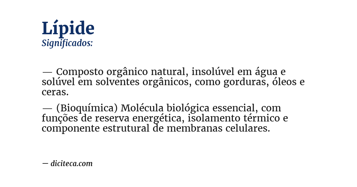 Significado de lípide