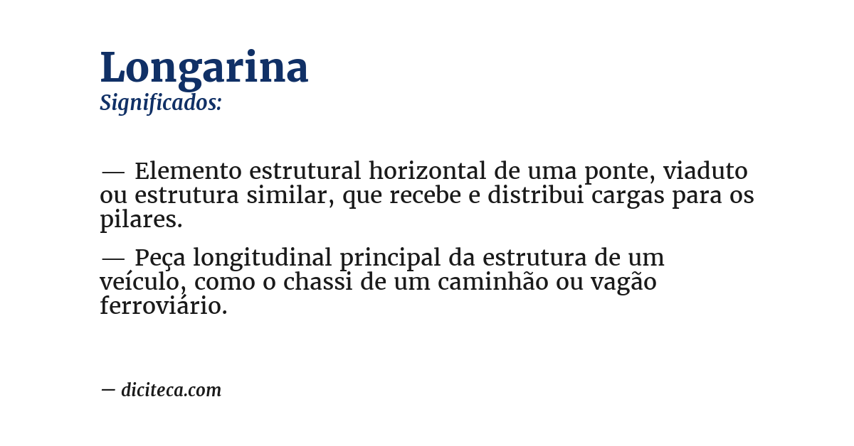 Significado de longarina