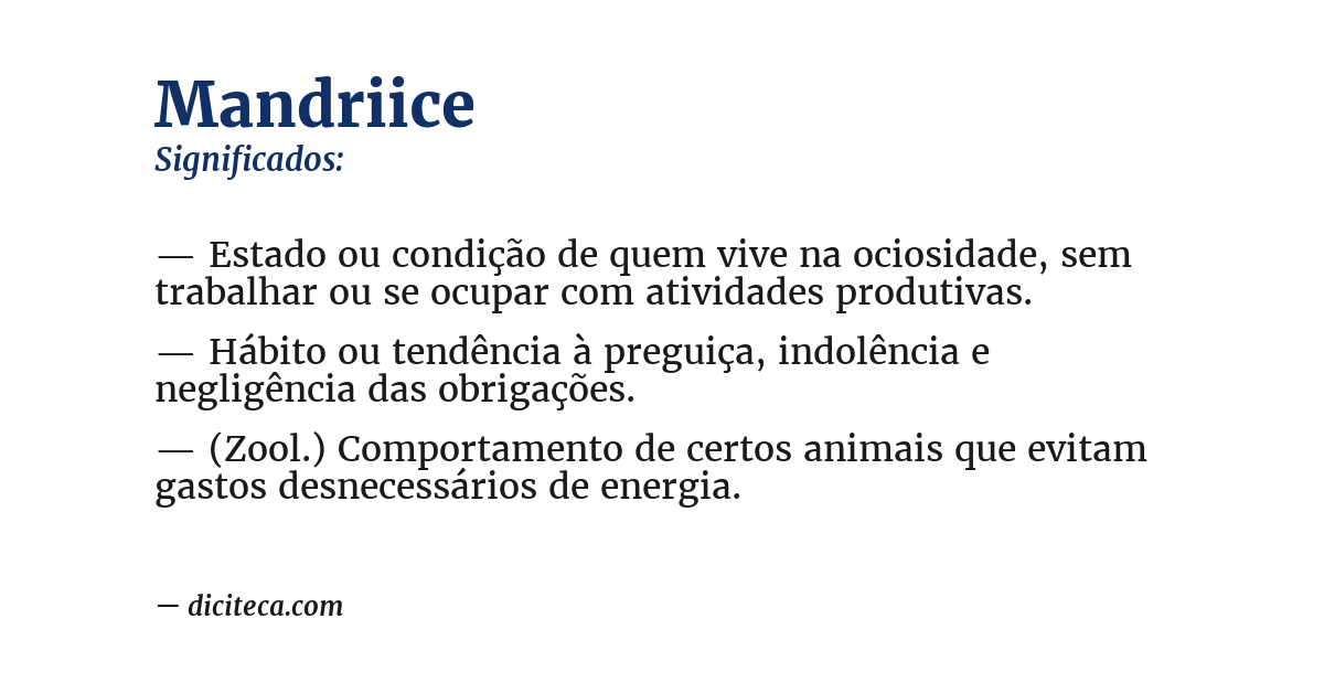 Significado de mandriice