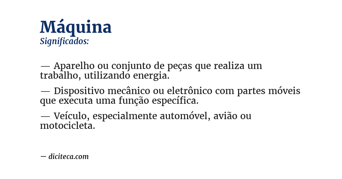 Significado de máquina