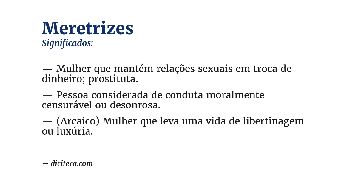 Significado de meretrizes