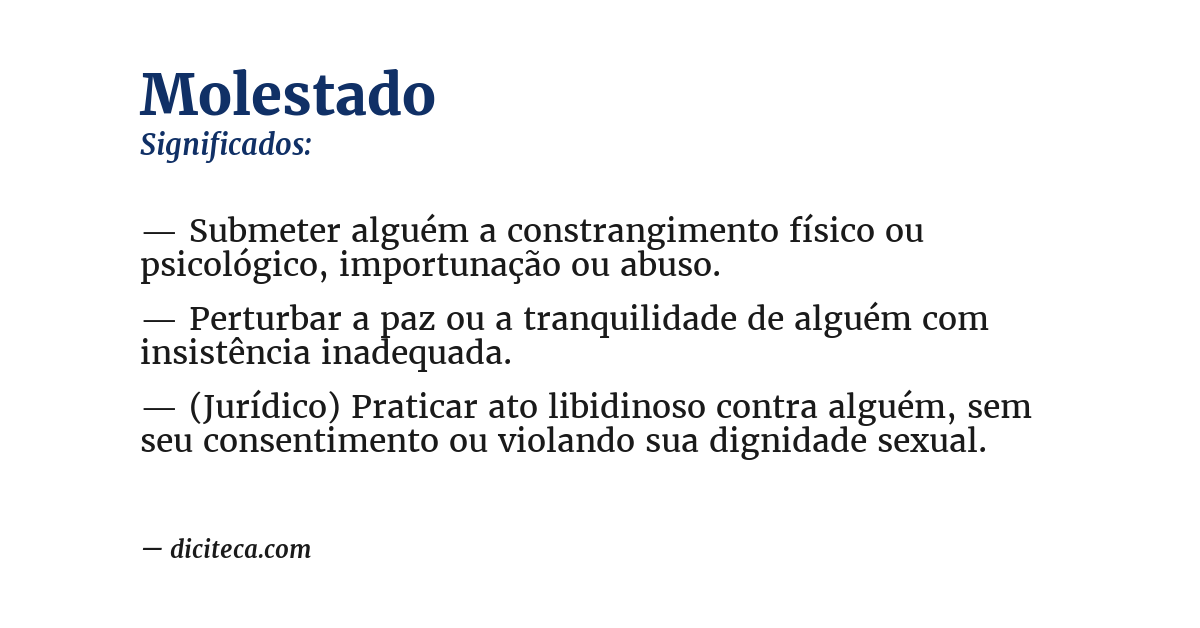 Significado de molestado