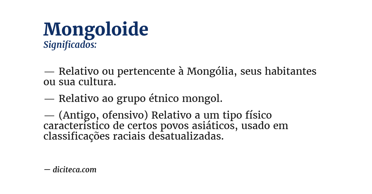 Significado de mongoloide