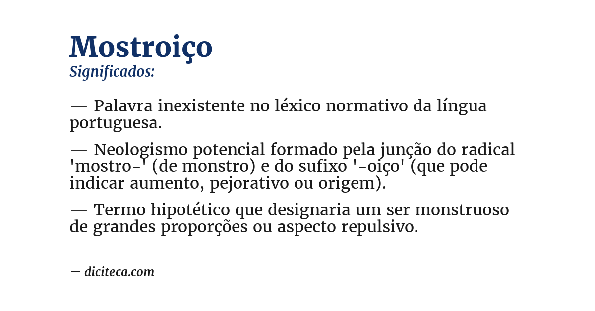 Significado de mostroiço