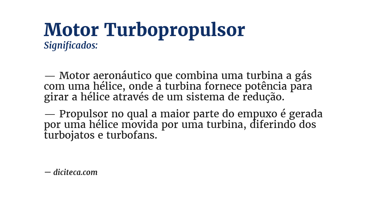 Significado de motor turbopropulsor