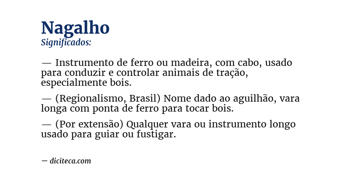 Significado de nagalho