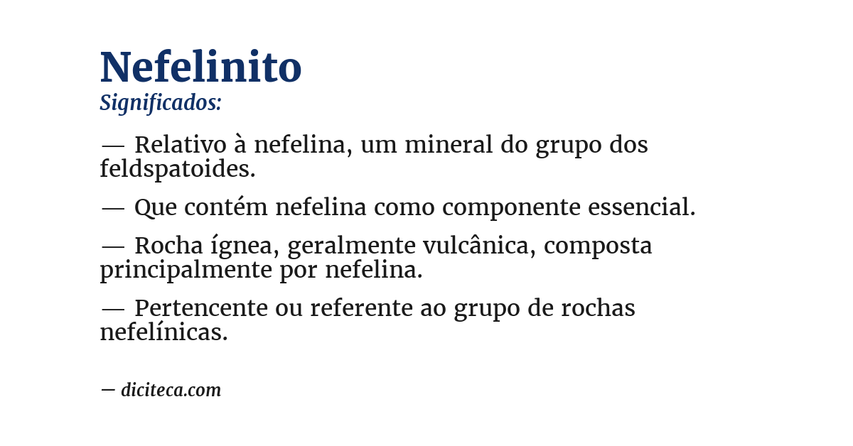Significado de nefelinito