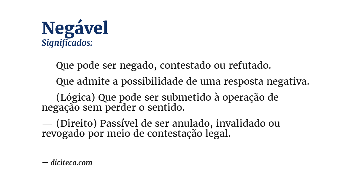 Significado de negável