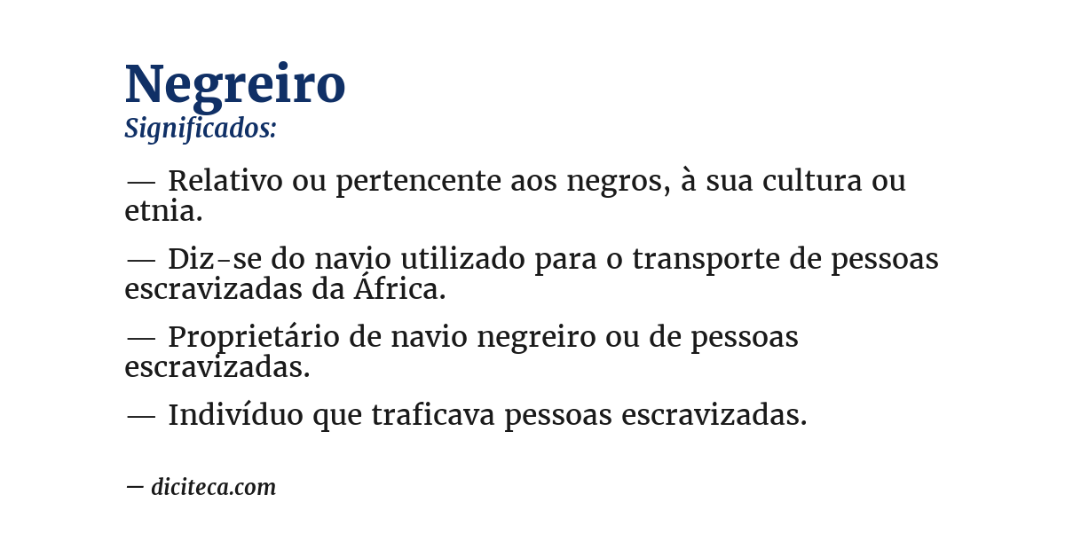 Significado de negreiro