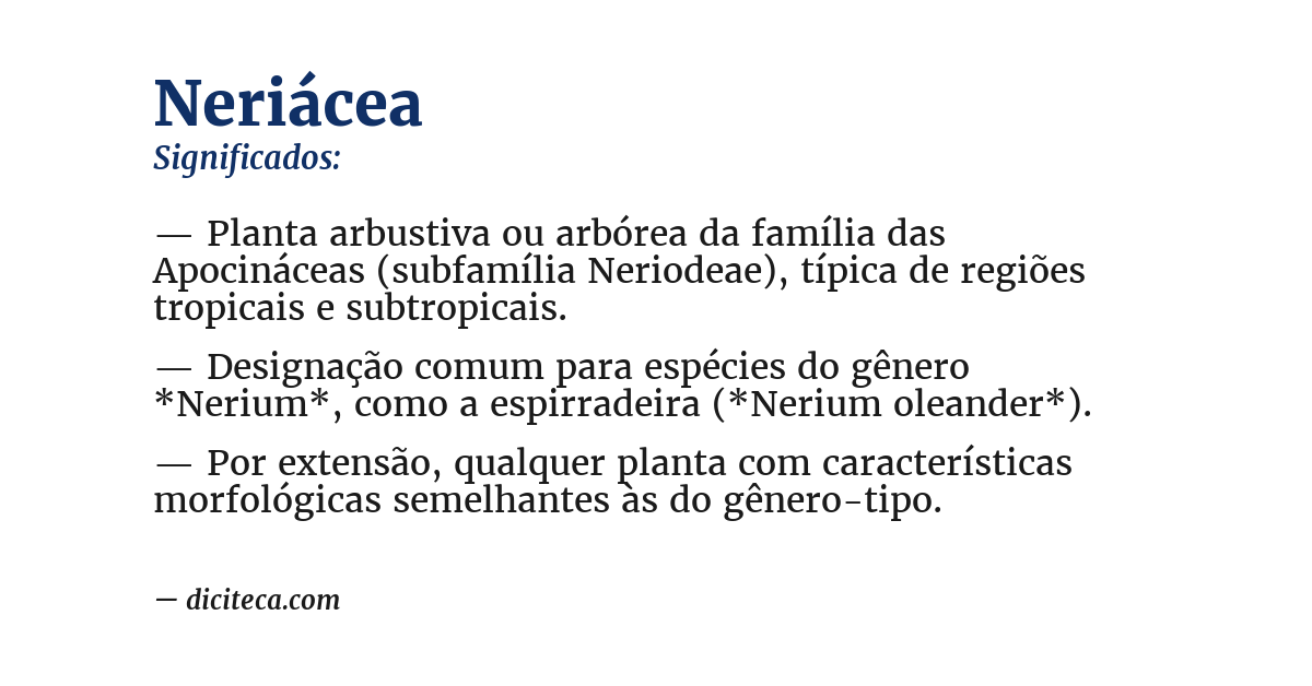 Significado de neriácea