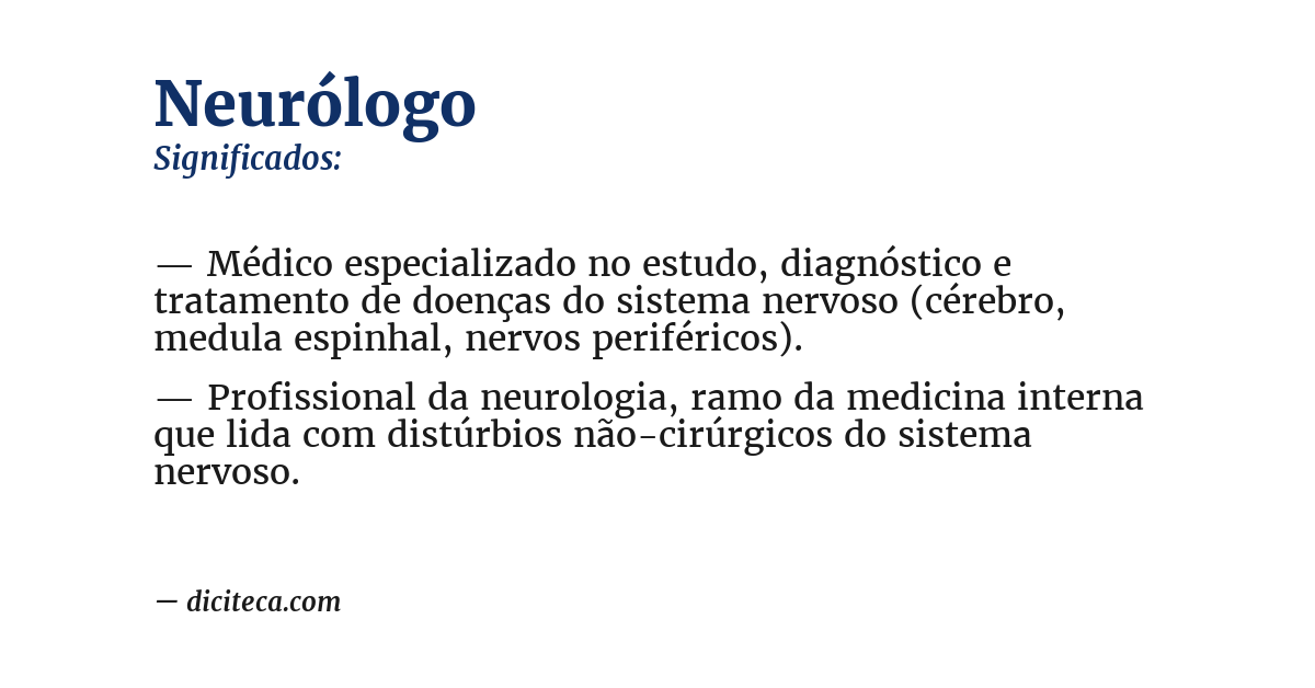 Significado de neurólogo