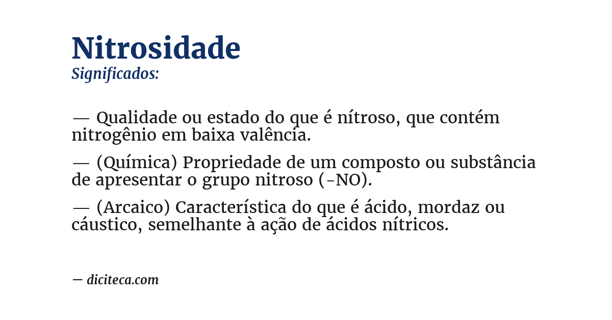Significado de nitrosidade