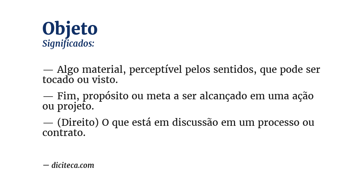 Significado de objeto