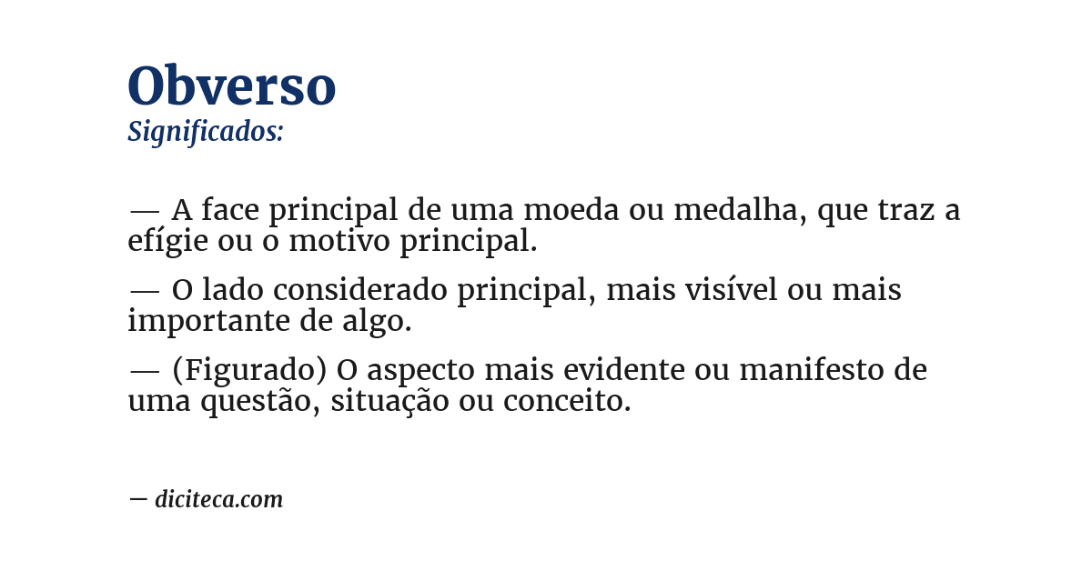 Significado de obverso