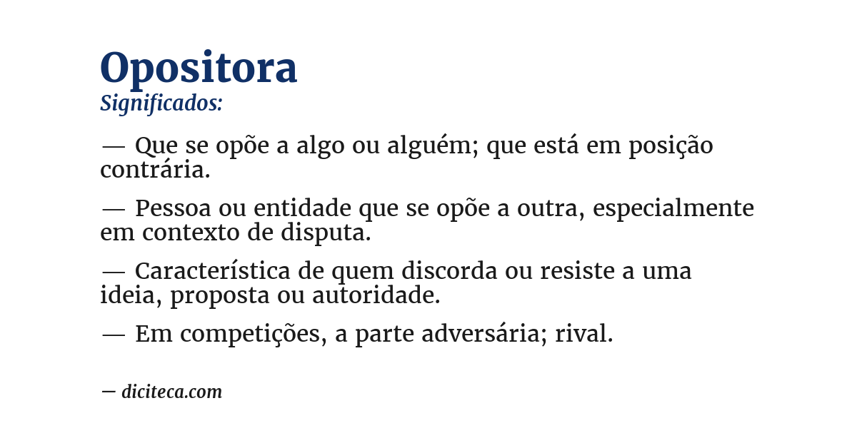 Significado de opositora